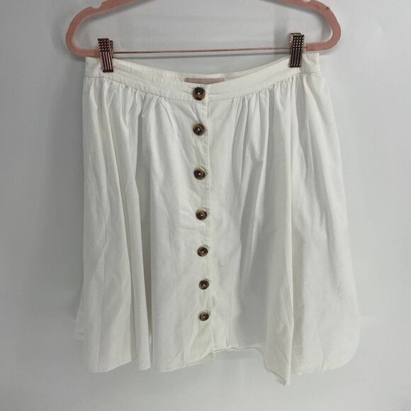 Gal Meets Glam Scout White Buttoned Midi Skirt Womens 6 - Picture 8 of 8